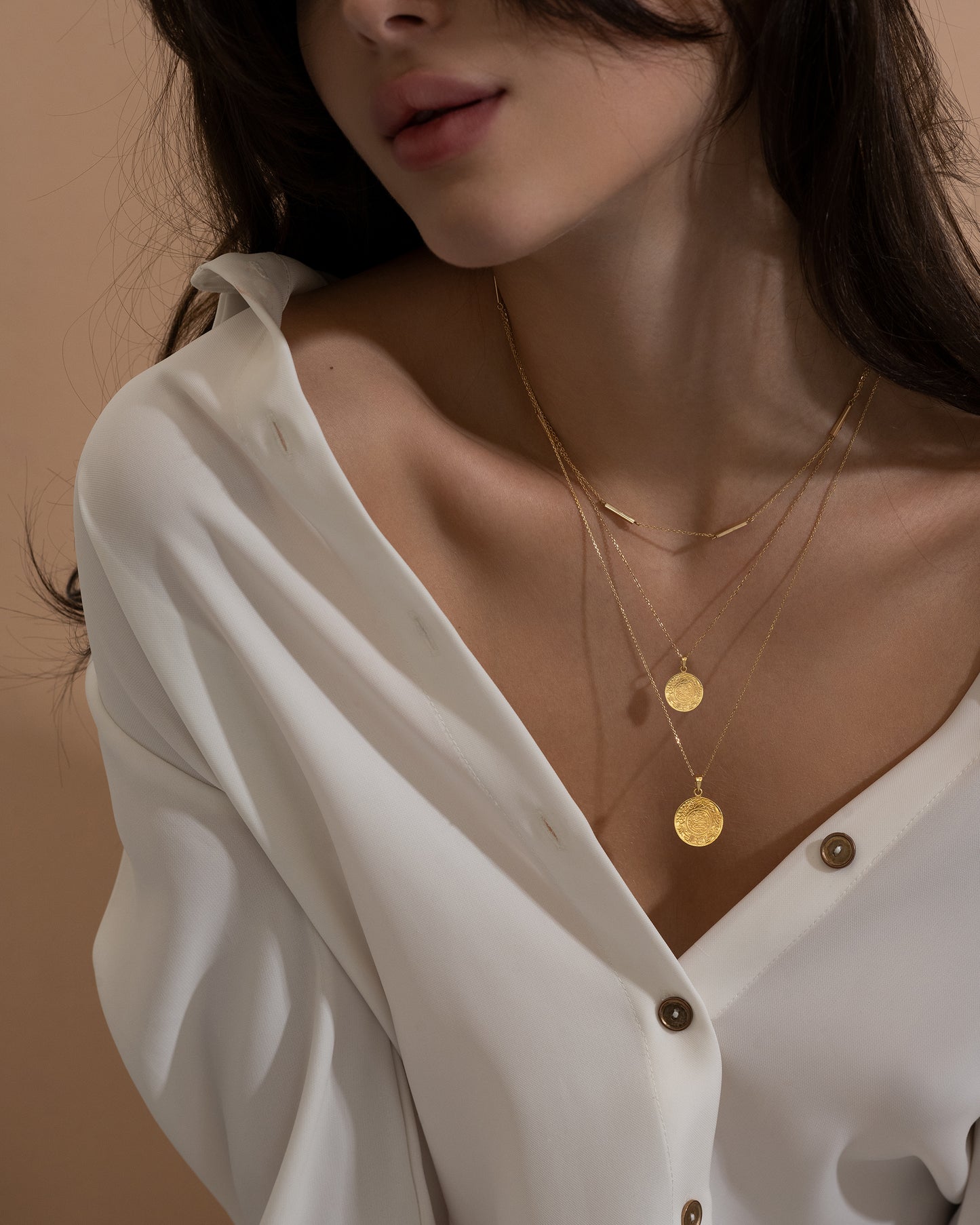 1/4 Saudi Gold Jeneh Necklace | Small