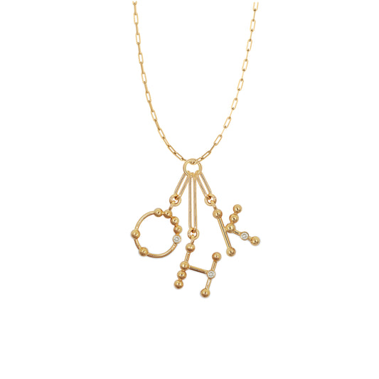 3 Letter Initial Charm Necklace
