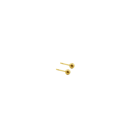 Gold Ball Earrings - Pair