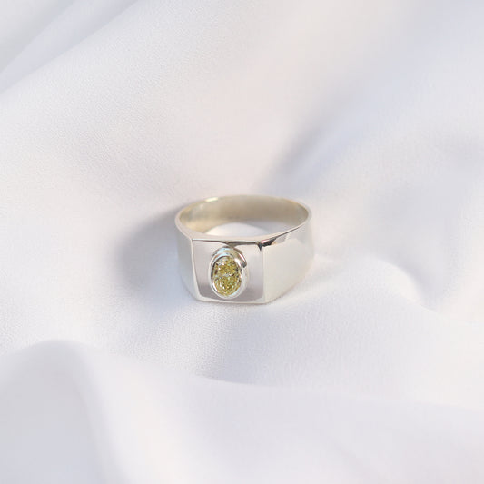 custom men's fancy yellow diamond ring