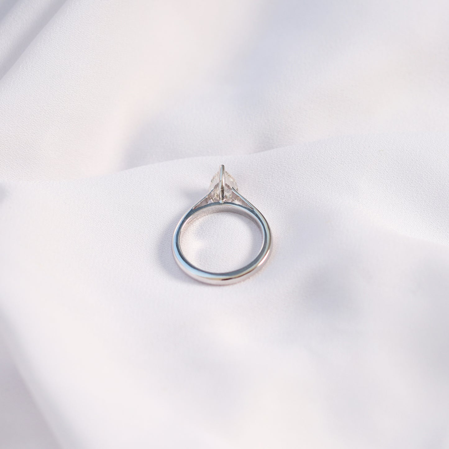 custom pear shape diamond ring