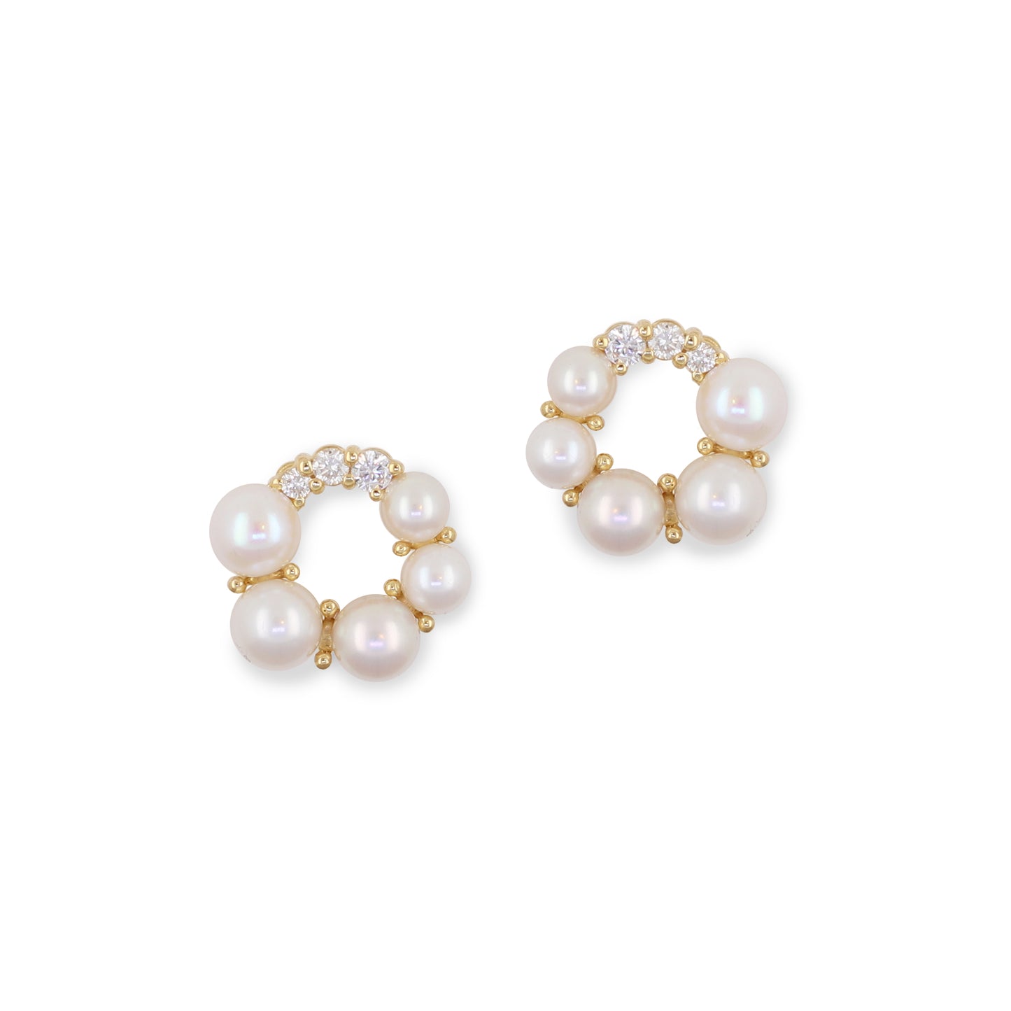 custom pearls & diamonds earring