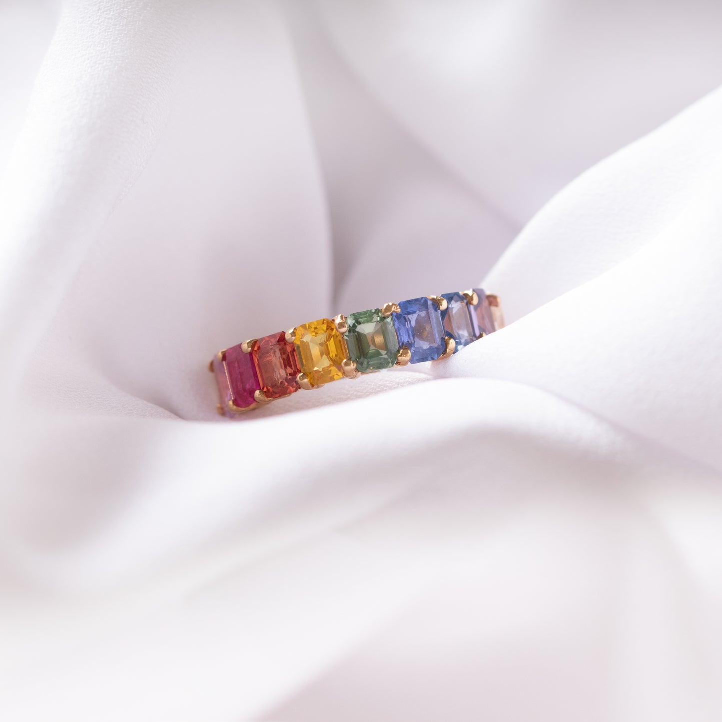 custom diamond and sapphire eternity ring