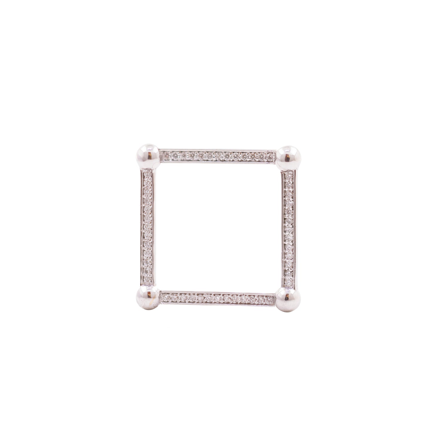 White Gold Square Ring with Diamonds | Pre-order